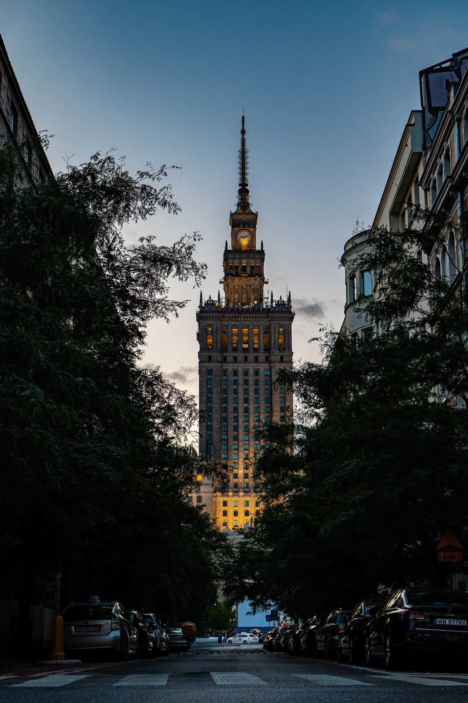 Palace of Culture and Science, Warsaw. Photograph by Marian Kozaczewski.